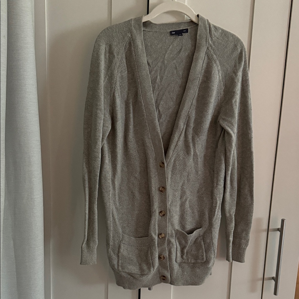 GAP Gray Button-Up Women's Sweater
